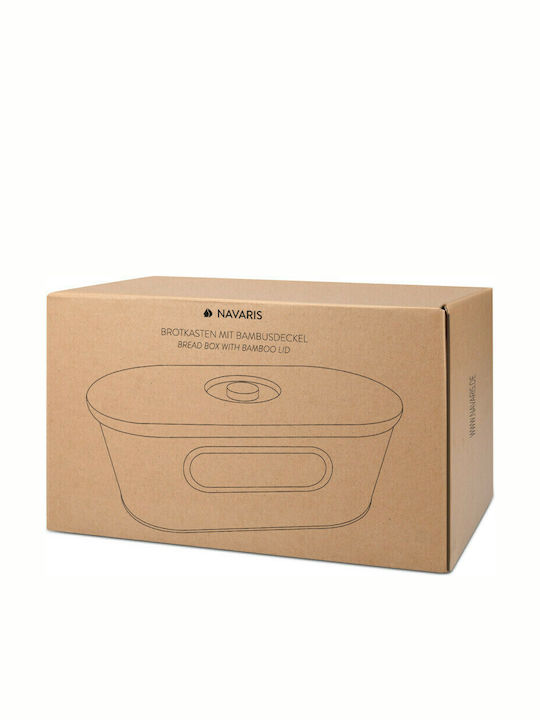 Navaris Brotkasten mit Deckel Metallisch Cream 33.5x19.5x13cm