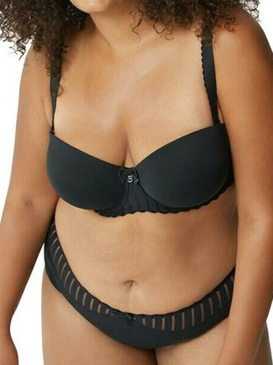 Bra without Padding Underwire Black
