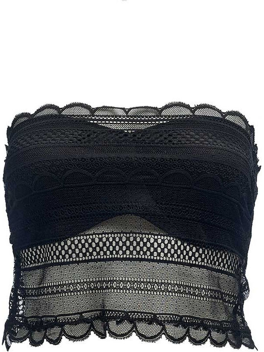 Μαύρο Strapless Σουτιέν χωρίς Ενίσχυση & χωρίς Μπανέλες