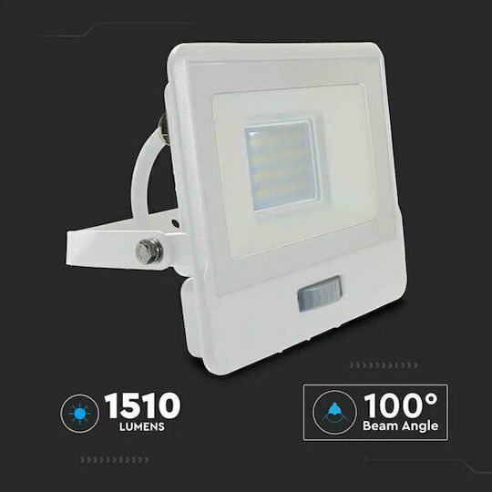 V-TAC Waterproof LED Flood Light 20W Natural White 4000K with Motion Sensor IP65