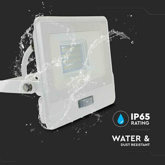 V-TAC Waterproof LED Flood Light 20W Natural White 4000K with Motion Sensor IP65