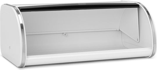 Brabantia Roll Top Bread Bin Bread Box with Lid Inox White 44.7x26.8x17.3cm