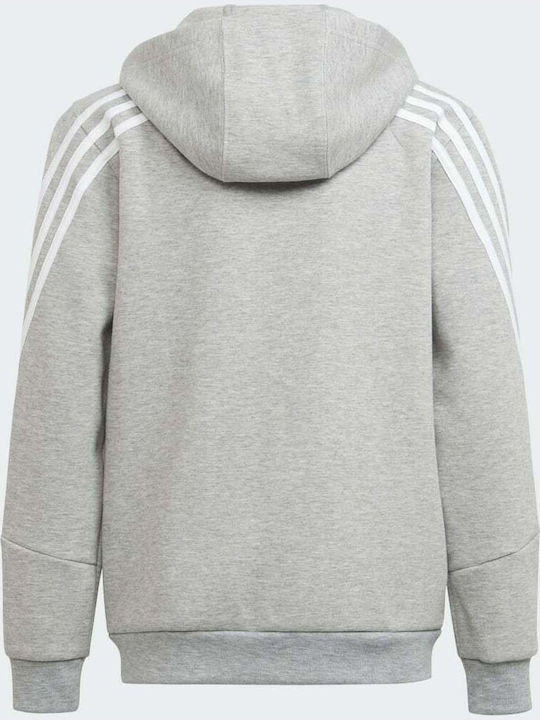 adidas Παιδική Ζακέτα Φούτερ 3 Stripes Full-Zip Γκρι