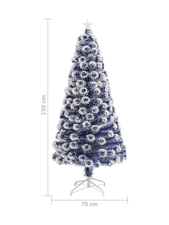 Christmas White Tree with Trunk Base and Optical Fibers Lighting H150pcs