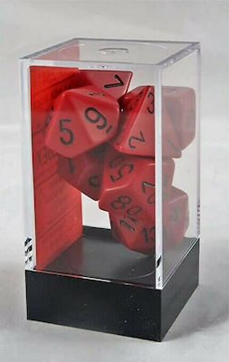 Chessex Opaque Dice Red/Black Opaque 7-Dice Set 25414