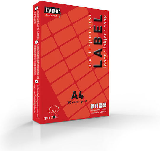 Typotrust 4400 Self-Adhesive Rectangular A4 Labels 48.5x25.4mm