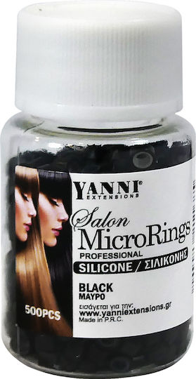 Yanni Extensions Micro Rings Σιλικόνης Μαύρα 500τμχ