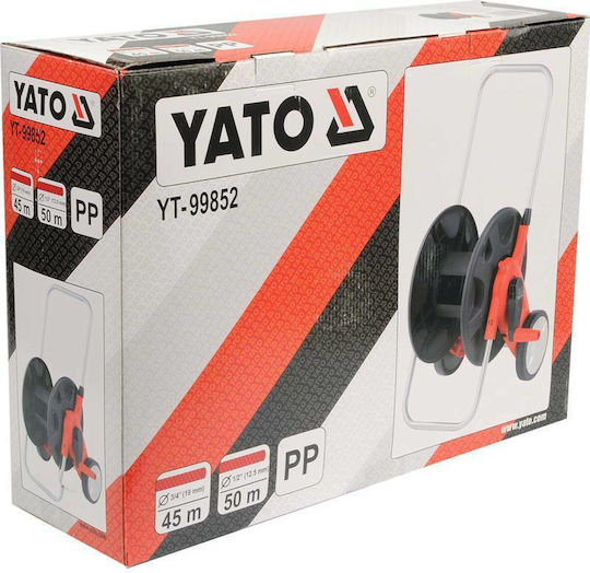 Yato Yt 99852 Κήπου Τροχήλατη Ανέμη Ποτίσματος για Λάστιχο έως 45m με Χερούλι Μαζέματος