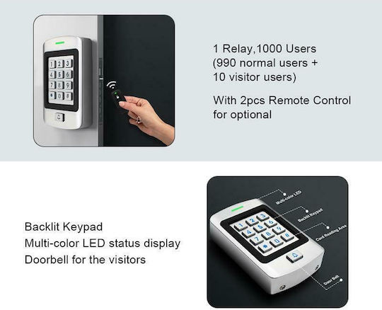 Secukey Waterproof Access Control for Entry with Card and Code
