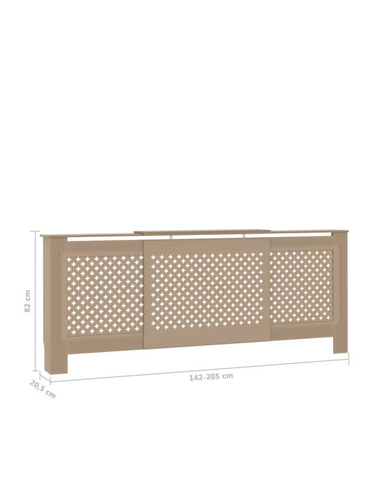 vidaXL MDF Brown Expandable Radiator Cover 205x20.5x82cm