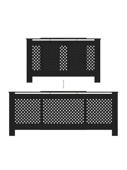 vidaXL Калориферно Капаче от MDF Черно Разтегаемо 205x20.5x82см