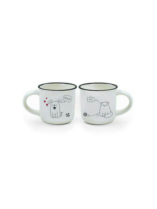 Legami Milano Dog & Cat Чаша от Порцелан Бяла 50мл 2бр