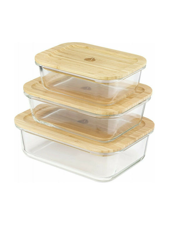 Navaris Lunchbox Glas Beige 3Stück