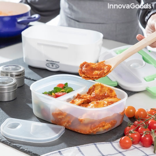 InnovaGoods Innofoods Elektrischer Kunststoff Mittagbox Grün Mit Fächern 1.05lt
