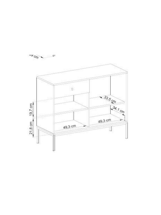 Μπουφές Mono Ξύλινος με Συρτάρια Μπλε 103.5x39x83.2cm