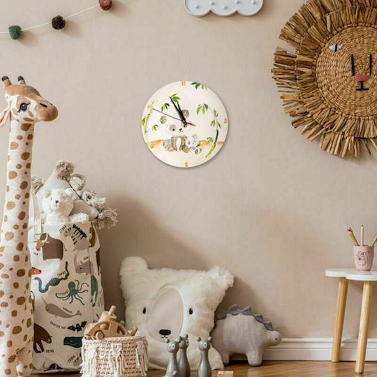 Yapadapadou Kinder Wanduhr Teddybären Hölzernes 25εκ.