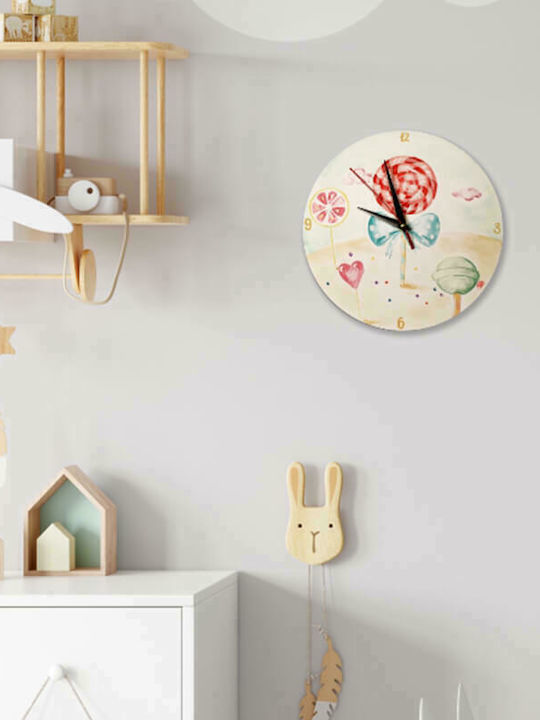 Yapadapadou Kinder Wanduhr Hustenbonbons Hölzernes 25εκ.