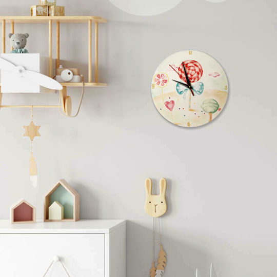 Yapadapadou Kinder Wanduhr Hustenbonbons Hölzernes 25εκ.