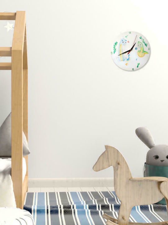 Yapadapadou Ceas de Perete pentru Copii Dinozauri Lemn 25εκ.