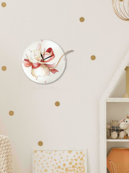 Yapadapadou Kids Wooden Wall Clock Mouse 25cm