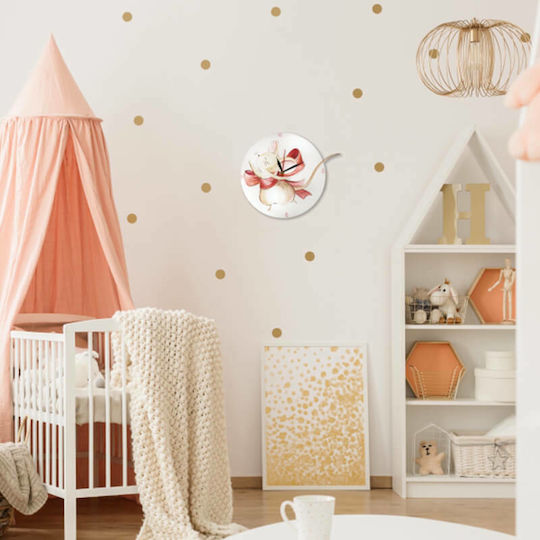 Yapadapadou Kids Wooden Wall Clock Mouse 25cm