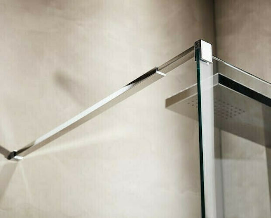 Tema Διαχωριστικό Ντουζιέρας 80x195cm Clear Glass Chrome