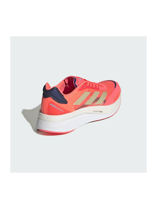 Adizero Boston 10 Sport Shoes Running Turbo / Sandy Beige Met / Legacy Indigo