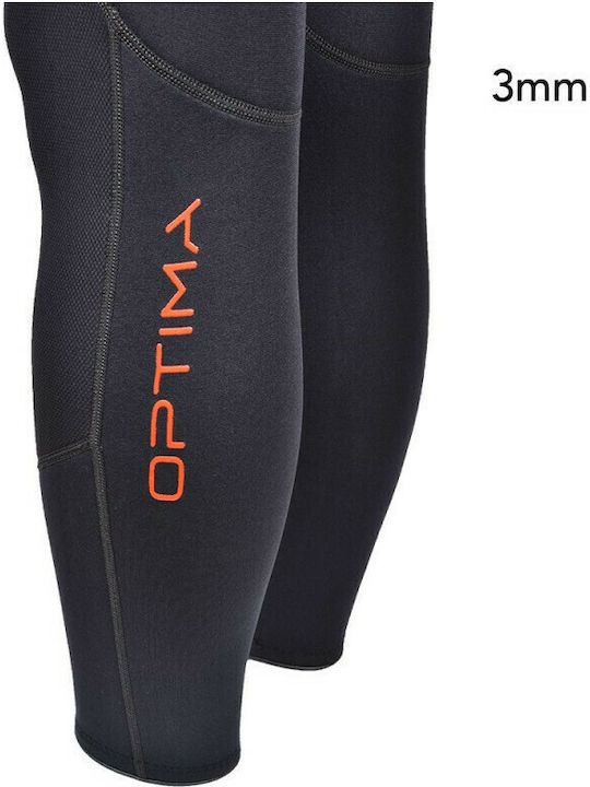 Beuchat Optima Overall Ολόσωμη Στολή Κατάδυσης Διπλόφοδρη με Φερμουάρ Μαύρη 7mm