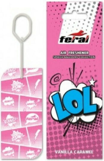 Feral Car Air Freshener Tab Pendand Speech Collection Vanilla Caramel