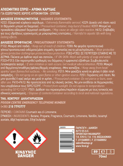 Feral Car Air Freshener Spray Fruity Collection Coconut 70ml