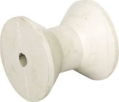 Eval Roller for Trailer Rubber keel 110x100x17mm White
