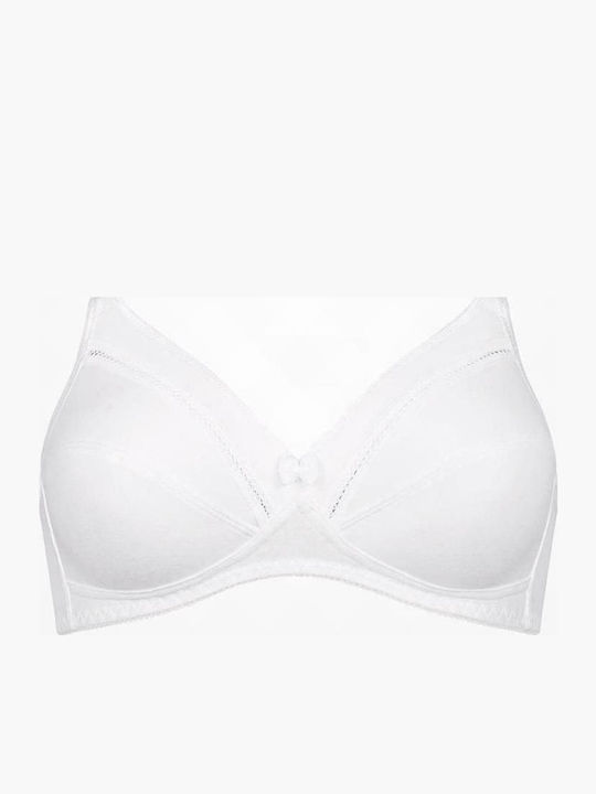 Cotton Classic Stretch Bra without Padding without Underwire White