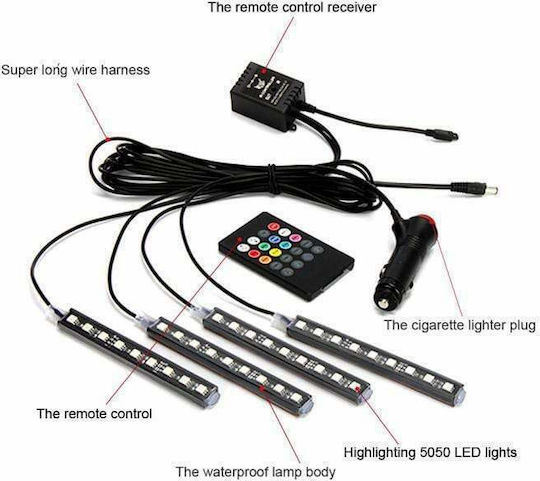 GlobalExpress Interior Decorative Car Lighting System RGB