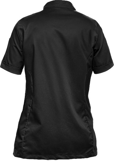 strongAnt Chef Jacket 100% Cotton Female Black with Short Sleeve