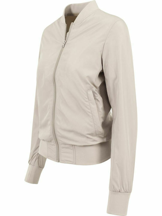 Κοντό Γυναικείο Bomber Jacket Μπεζ