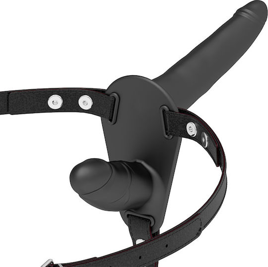 Fetish Submissive Silicone Double Strap On Gurtzeug mit Doppelter Dildo in Farbe Black