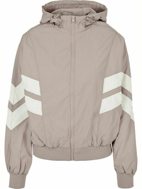 TB2664 Women's Short Lifestyle Jacket for Winter with Hood Rose/Whitesand
