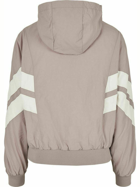 TB2664 Women's Short Lifestyle Jacket for Winter with Hood Rose/Whitesand