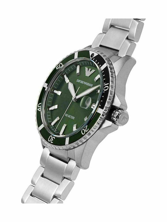 Emporio Armani Mario Men's Watch 42mm Battery with Silver Metal Bracelet