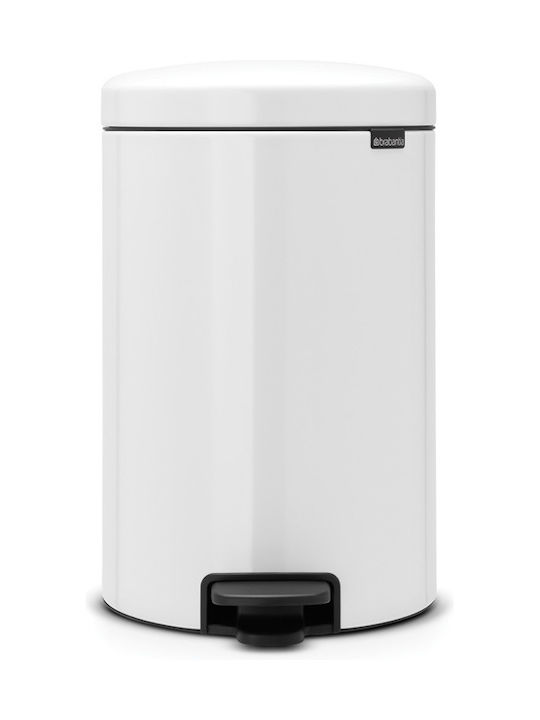 Brabantia Brabantia NewIcon Pedal Mülleimer Metallisch mit Pedal Weiß 20lt