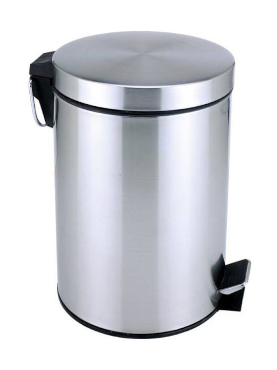 Ankor Waste Bin Waste Metallic with Pedal Silver 30lt 1pcs