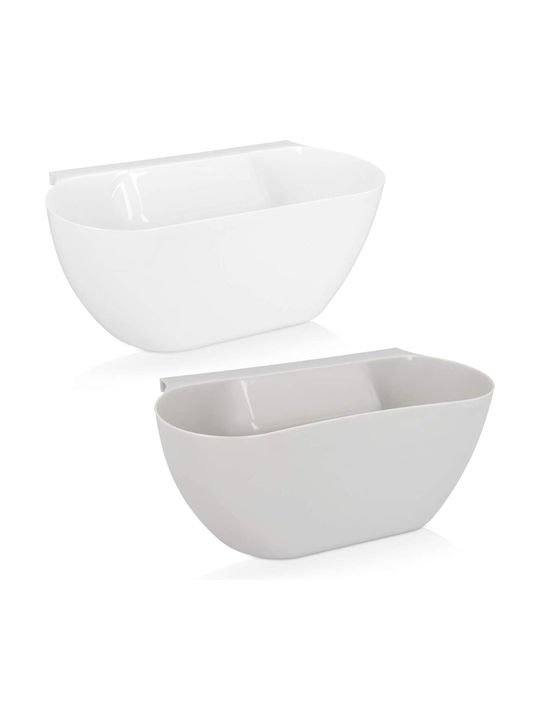 Navaris Waste Bin Waste Plastic Gray 29x12cm 2pcs