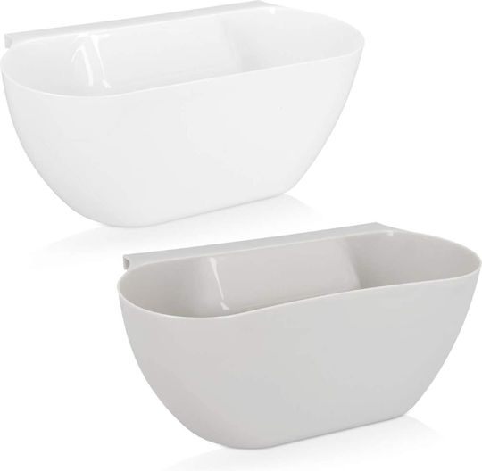 Navaris Coș De Gunoi Din Plastic Alb-Gri 3.8lt 2 Bucăți