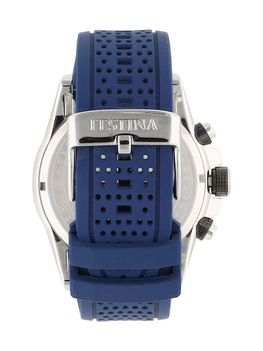 Festina Men's Watch 47mm Chronograph Battery with Blue Rubber Strap