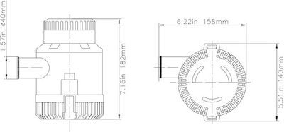 Eval Automatic Bilge Pump for Boat 3000 GPH / 189 LPM 12V