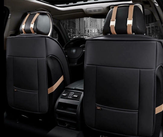 Waterproof Front Car Covers 2pcs Leatherette Black