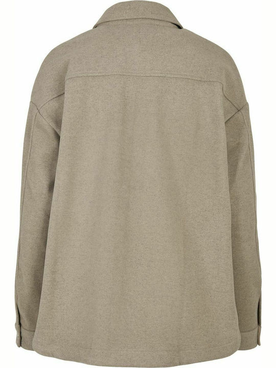 Women's Light Taupe Overshirt Oversized