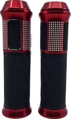 Xinli Motorcycle Grips with Handlebar Counterweights XL-285H in Red Colour