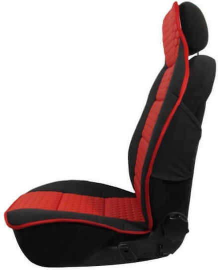 Set Autositzlehnen 2Stück Kunstleder Rot / Schwarz