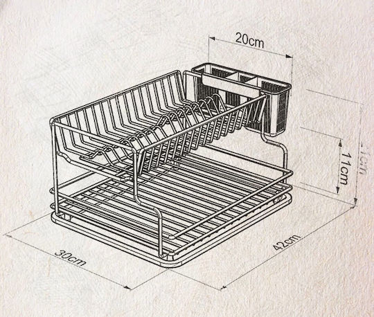 Tekno-Tel Inox Geschirrabtropfer Silber 41x30x21cm